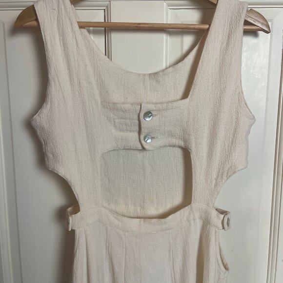 Aya Sacred Wear Long Boho Simple Cut-Out Cotton Dress - XS - Picture 3 of 7